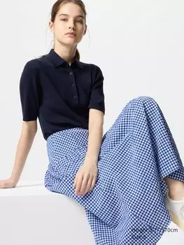 Юбка из ткани сирсакер (в клетку) Uniqlo, синий