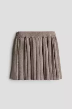 Юбка из тонкого хлопкового трикотажа H&M, коричневый