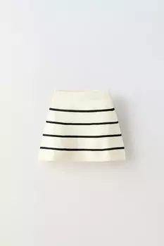 Юбка из трикотажа в полоску ZARA, цвет striped