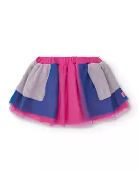 Юбка из тюля цвета фуксии для девочки с резинкой на талии Tuc tuc