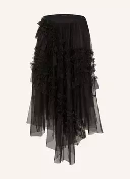Юбка из тюля джен с оборками Allsaints, черный