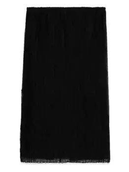 Юбка из тюля с цветочной вышивкой TOTEME, черный