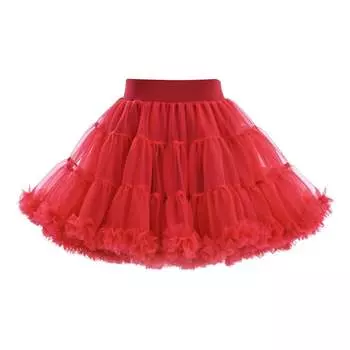 Юбка из тюля с красным бантом и вишневым узором Mimi Tutu