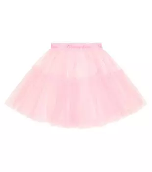 Юбка из тюля с логотипом Monnalisa, розовый