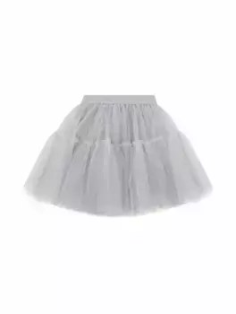 Юбка из тюля с логотипом Monnalisa, серый