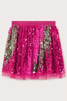 Юбка из тюля с пайетками Monsoon, розовый