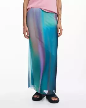 Юбка из тюля с размытым эффектом Desigual, зеленый