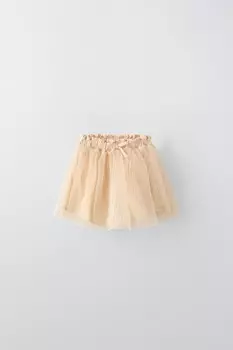 Юбка из тюля ZARA, середина экрю
