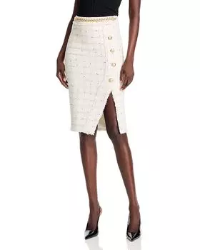 Юбка из твида Arcadia Windowpane Generation Love, белый