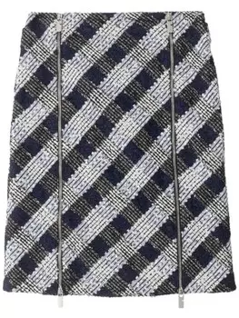 Юбка из твида в клетку Burberry, синий