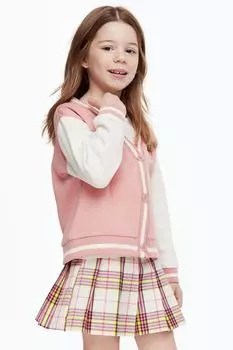 Юбка из твила H&M, натуральный белый/клетка