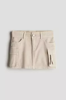 Юбка из твила в стиле карго H&M, бежевый