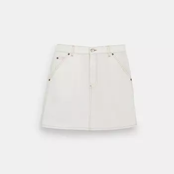 Юбка из твила в стиле утилитар COACH, цвет off white