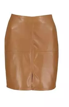 Юбка из веганской кожи цвета латте bishop + young, цвет latte