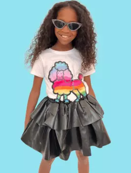 Юбка из веганской кожи с высокой талией Lola + The Boys, черный