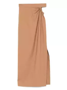 Юбка из вирджинской шерсти MAX MARA, коричневый