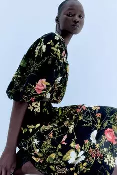 Юбка из вискозного крепа H&M, черный