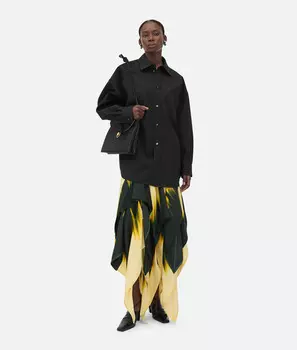 Юбка из вискозы с принтом «лепестки» Bottega Veneta
