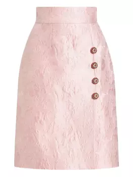 Юбка из жаккарда с пуговицами Dolce & Gabbana, розовый
