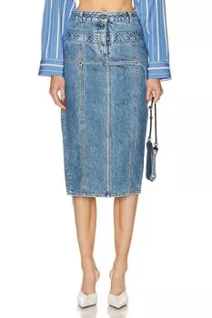 Юбка Jacquemus La Jupe De Nimes Criollo, цвет Light Blue & Tabac