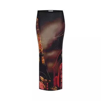 Юбка Jean Paul Gaultier Pigalle Mesh Long Skirt Black/Red/Orange/Blue, черный