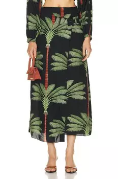 Юбка Johanna Ortiz Tribal Tropical Wrap, цвет Cuba Black & Green