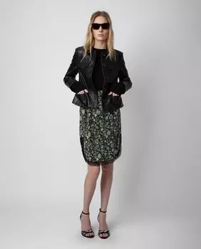 Юбка Jozy из шелка с цветочным принтом Zadig & Voltaire, черный