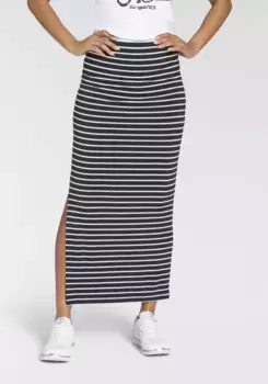 Юбка KangaROOS из джерси, в классические горизонтальные полоски, цвет морской волны