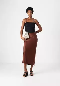 Юбка-карандаш AGNETA LONG SKIRT Samse Samse, коричневый