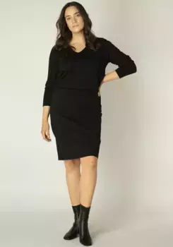 Юбка-карандаш Base Level пышной формы с фигурными швами Base Level Curvy, черный