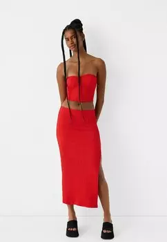 Юбка-карандаш Bershka, красная