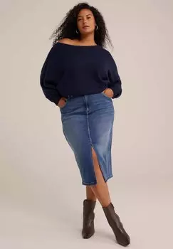 Юбка-карандаш BLUE RIDGE WE Fashion, темно-синий