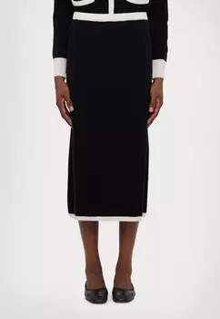 Юбка-карандаш CONTRAST SKIRT KNITID, черный