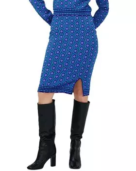 Юбка-карандаш Diane von Furstenberg Gusta из смесовой шерсти, синий