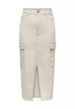 Юбка-карандаш, длина 7/8, шлевки, женская ONLY, цвет Silver Linen