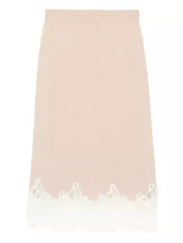 Юбка-карандаш Fabiana Filippi с кружевной отделкой, нейтральный