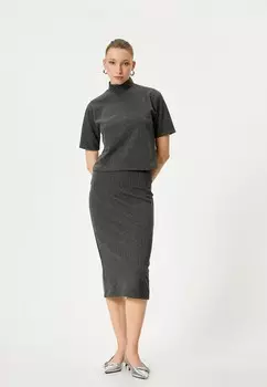 Юбка-карандаш GLITTER MEDIUM RISE MIDI Koton, серый