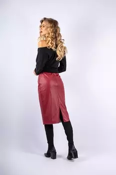 Юбка-Карандаш из экокожи Couture De Marie, бургундия