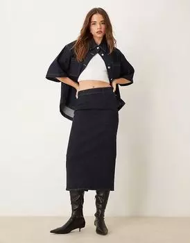 Юбка-карандаш из денима цвета индиго ASOS DESIGN