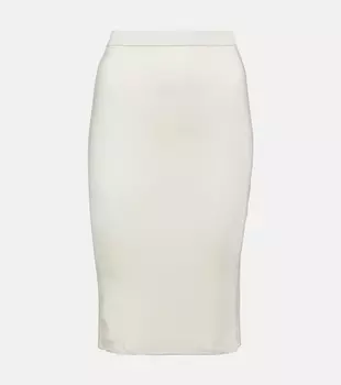 Юбка-карандаш из джерси Saint Laurent, бежевый