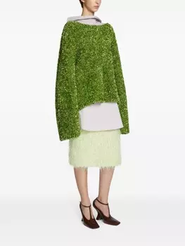 Юбка-карандаш из мохера DRIES VAN NOTEN, зеленый
