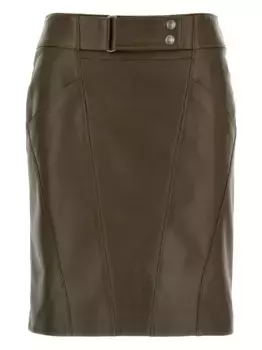 Юбка-карандаш из сшитой кожи TOM FORD, зеленый
