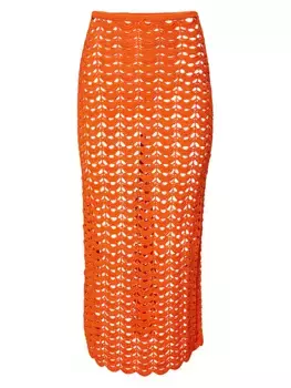 Юбка-карандаш крючком Carolina Herrera, цвет papaya