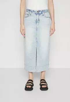 Юбка-карандаш LIGHT WASH SKIRT GAP, цвет light wash indigo
