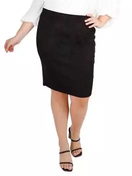 Юбка-карандаш Maree Pour Toi плюс из искусственной замши, черный