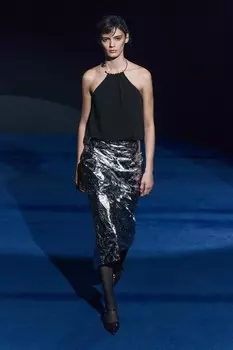 Юбка-карандаш металлического цвета коллекция zw ZARA, серебряный