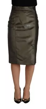 Юбка-карандаш миди с высокой талией GF Ferre Metallic, серый