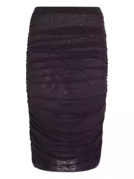 Юбка-карандаш миди со сборками Federica Tosi, черный