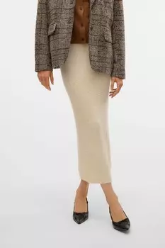Юбка карандаш миди трикотажная Vero Moda, бежевый