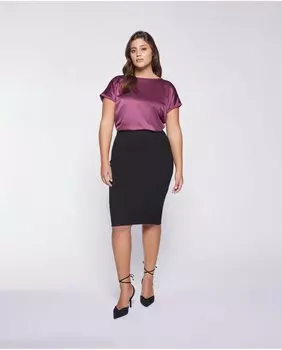 Юбка-карандаш миланской вязки Fiorella Rubino, черный